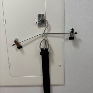 Black Leather Belt with Silver Buckle